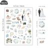 New 6sheet Wedding Bliss Stickers Romantic Wedding Theme Self-Adhesive Journal Sticker For Wedding Plan Scrapbooking DIY Decor