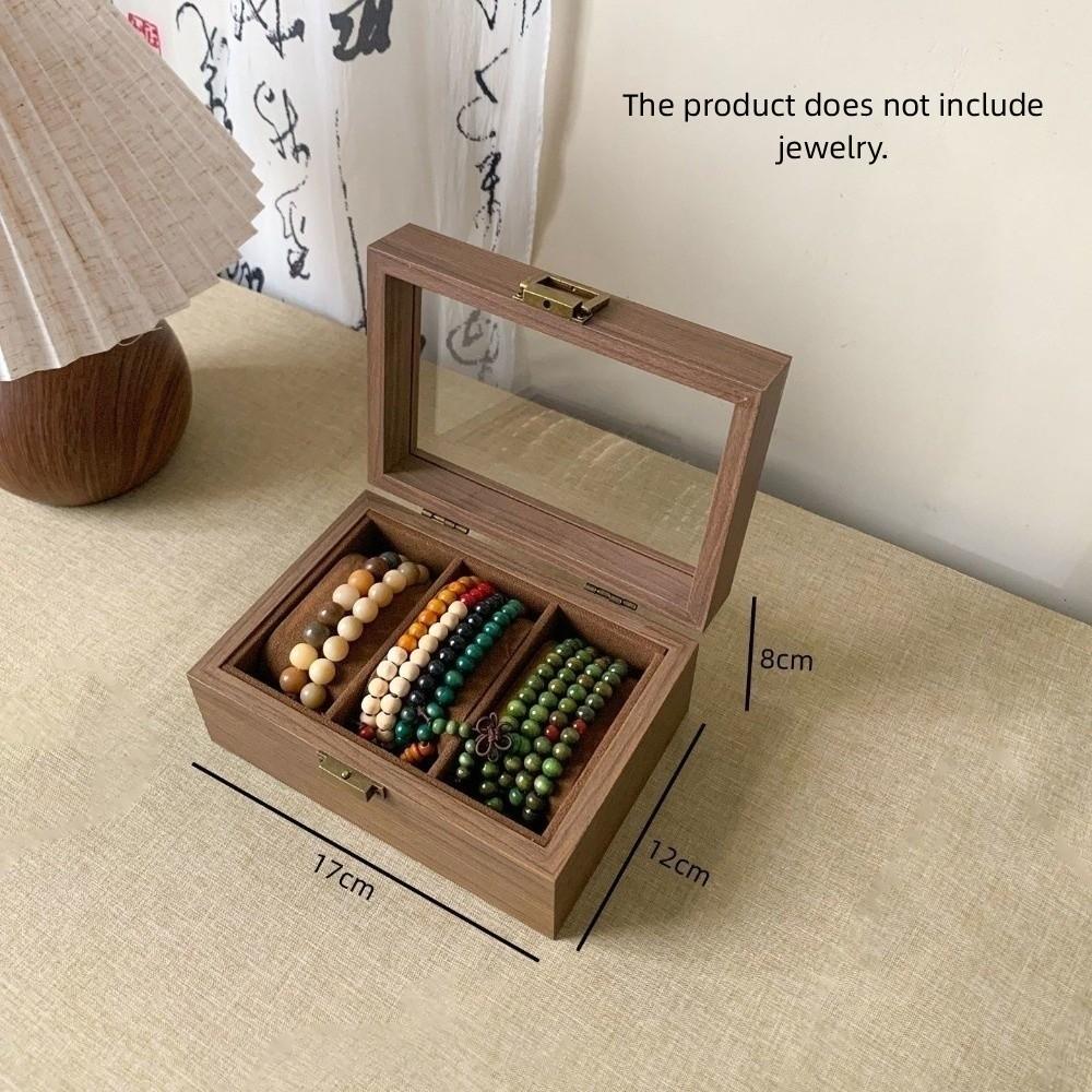 Wooden Bead Bracelet Storage Box Large Capacity Bracelet Display Case Ring Watch