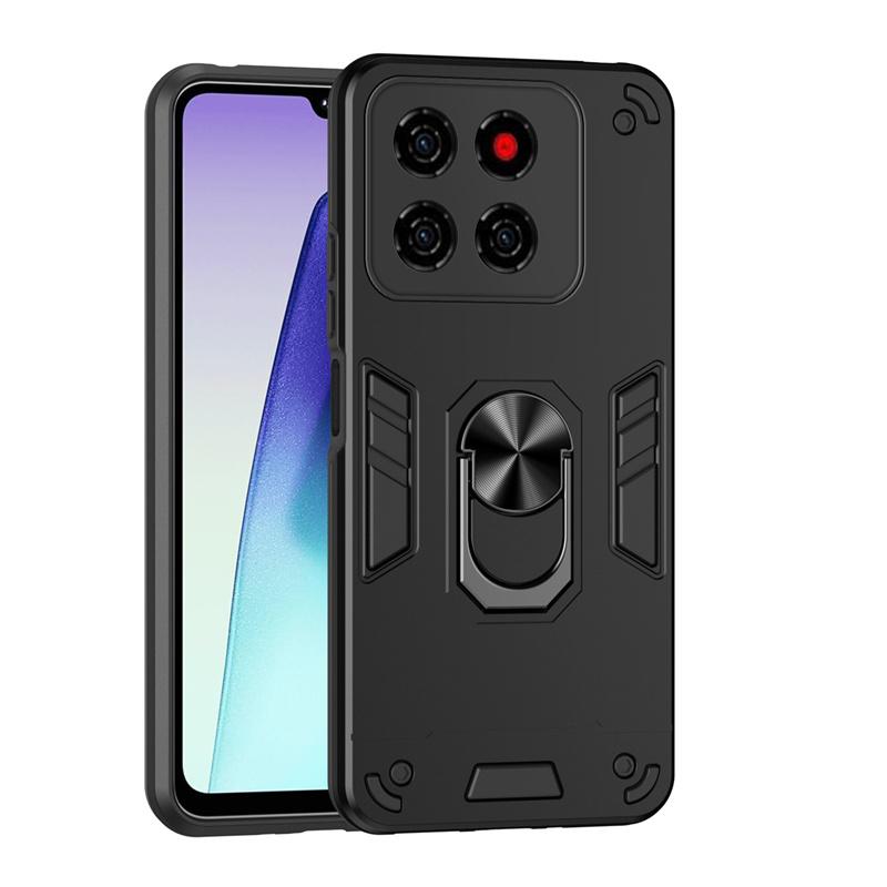 

Чехол военного класса для ZTE Blade A56 A36 4G Защитная крышка Противоударный держатель-кольцо Fundas Coque ZTE Blade A56 чёрный