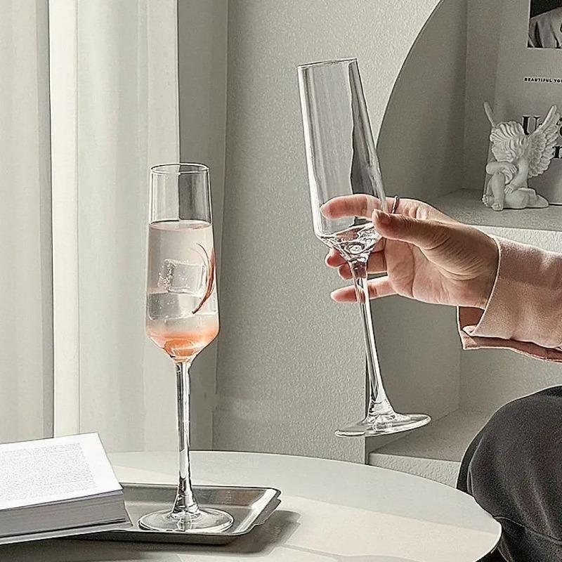Kristall Sektgläser Set Elegantes Flötenglas für Hochzeitsfeier Sekt Anstoßen Bleifrei Luxus Trinkgeschirr Geschenk
