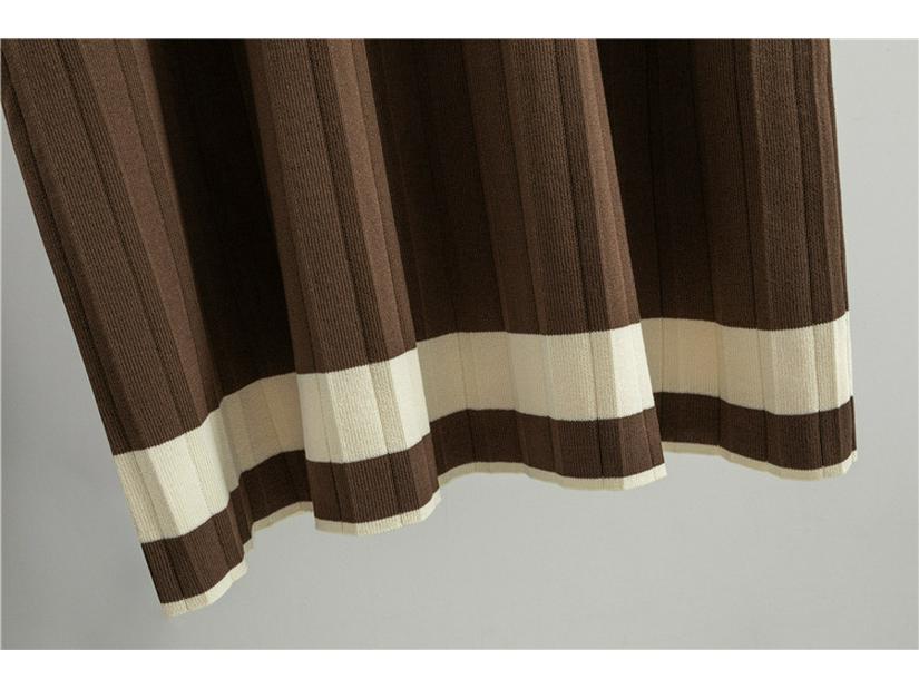 2026 Spring Women's Pleated Skirt & Round Neck Cardigan Set