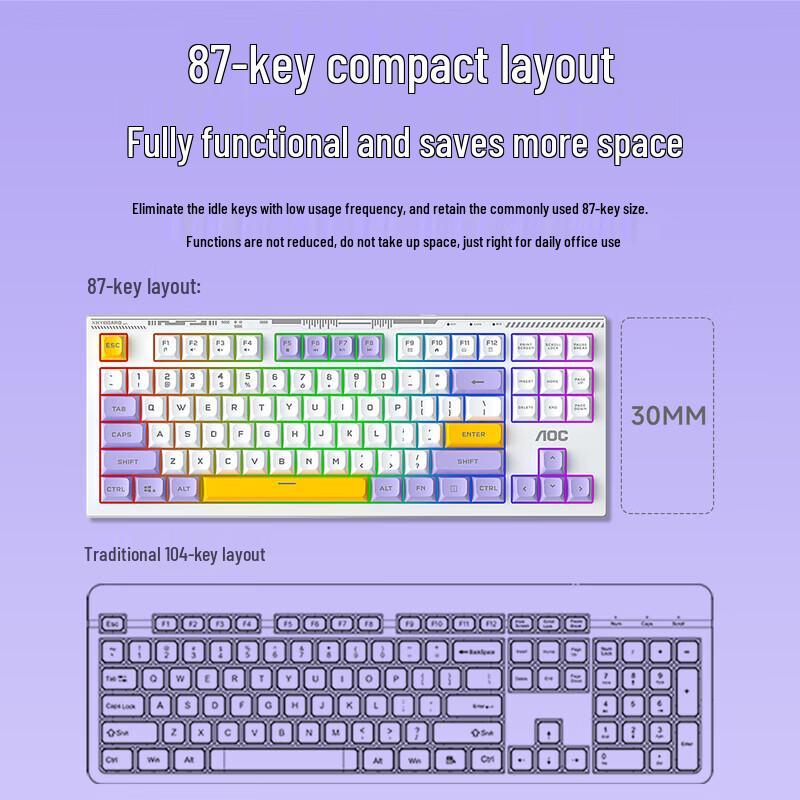 AOC GK168 87-Key Wired Keyboard
