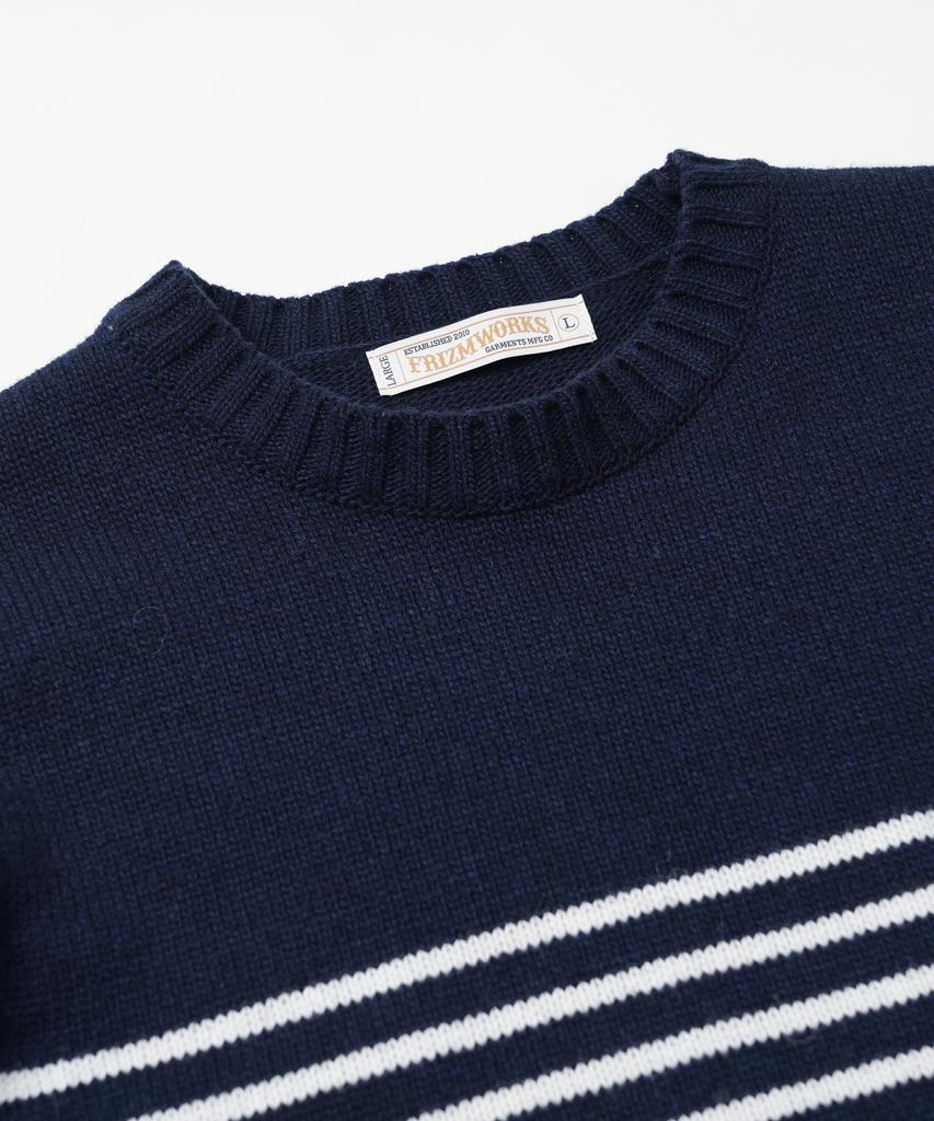 FRIZMWORKS Wool Stripe Relax Knit _ Navy