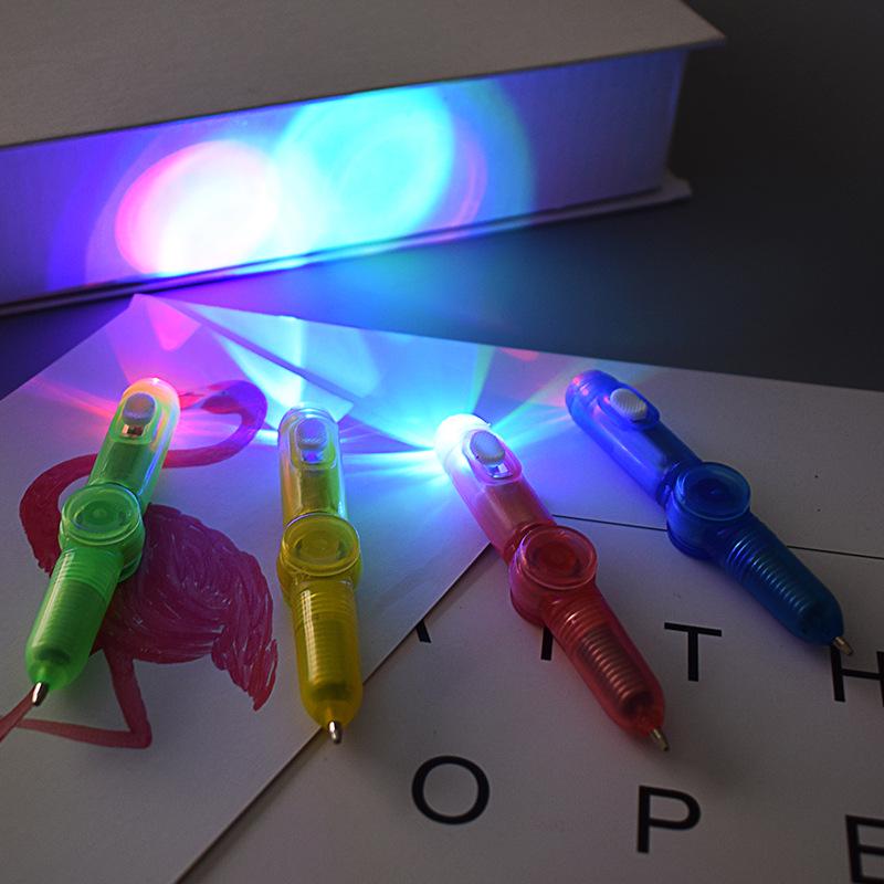 Creative Flashing Spinning Top Pen for Office and Night Market Gifts