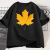 Autumn Yellow Maple Leaf Graphic TShirt Nature Inspired Casual White Tee Aesthetic Fall Leaf Print Shirt for Women Minimalist