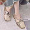 Evening breeze gentle French temperament slippers women's 2025 summer new lazy one-pedal flat-bottomed bag head half slippers