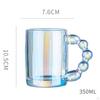 350ml Clear Glass Water Cup with Handle Drinkware Large Capacity Novelty Drinking