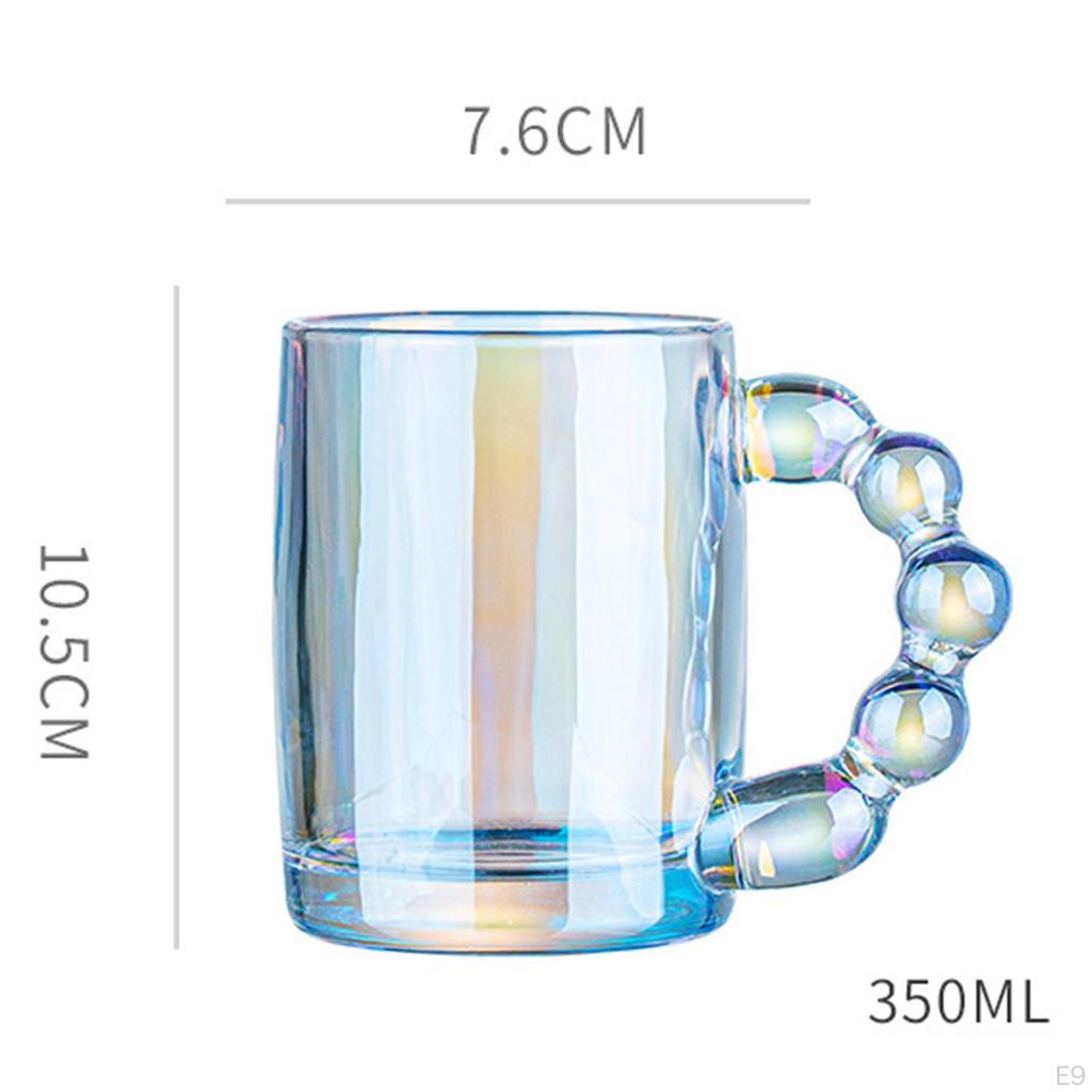 350ml Clear Glass Water Cup with Handle Drinkware Large Capacity Novelty Drinking