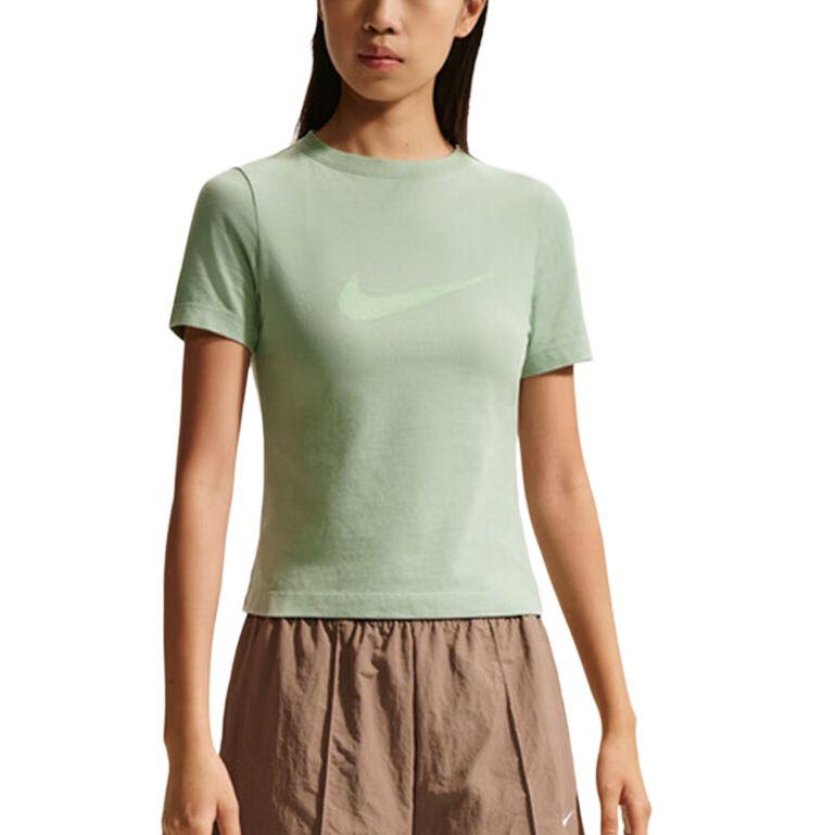 Nike T Shirts Women s Green Crew Neck Moderate IO1517-006 S