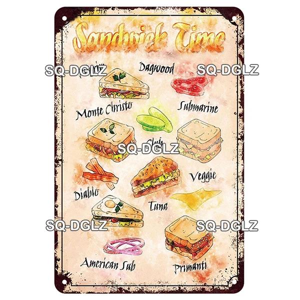 SQDGLZ Vintage Pizza Delicious Food Metal Sign Tin Sign Plate Home Bar Door Wall Decor Sticker Decoration Plaque Poster Gift