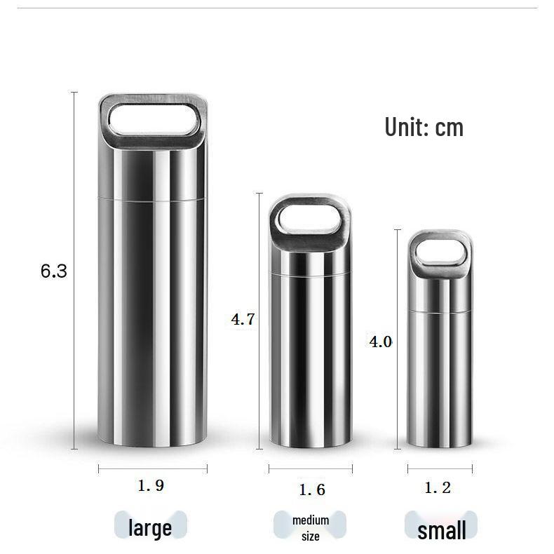 Premium Stainless Steel Waterproof Portable Pill Box for Outdoor Camping and EDC