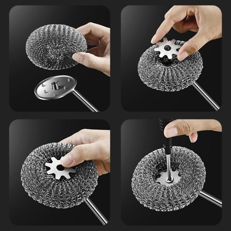 Professional Stainless Steel Scrub Cleaning Brush with Comfortable Handle