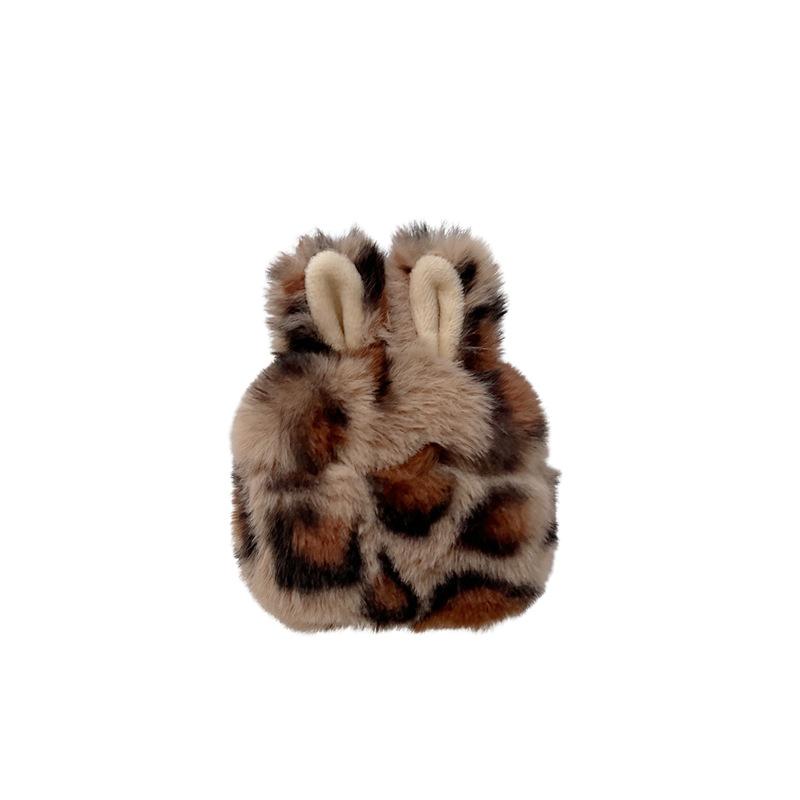 Applicable Apple Airpodspro1 cute rabbit ears leopard print plush 1/1/1 generation earphone cover anti-drop
