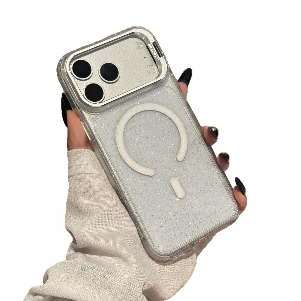 Applicable to iPhone18promax glitter magnetic mobile phone case Apple 17 lens holder all-inclusive anti-drop PC case 16