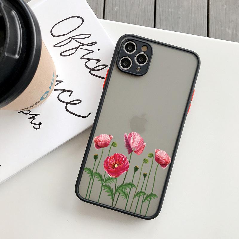 Poppies Flower Print Phone Cases for iphone 7 8 Plus SE 2020 For iPhone 15 14 11 12 13 Pro Max X XS XR Matte Shockproof Cover