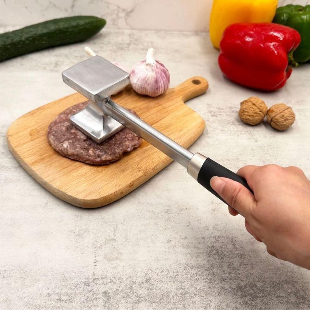 Aluminum Zinc Zinc Alloy Loose Meat Hammer Square Head Meat Beating Tool Beef Tenderizer  Restaurant
