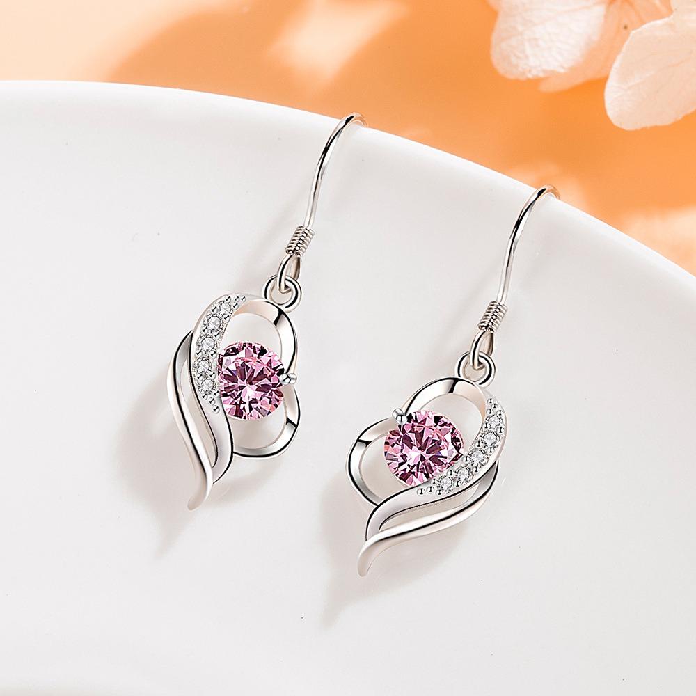 

Вироритовые крючки для ушей, маленькие модные серьги средней длины, темпераментные серьги «Любовь, мягкая вода», серьги розовый