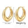 Stainless Steel Chunky Hoop Earrings for Women Teen 18K Gold Plated Hypoallergenic Thick Huggie Hoop Jewelry for Christmas Gifts