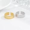 Adjustable Geometric Gear Ring Women Men Minimalist Vintage Style Gold Tone Open Band Jewelry