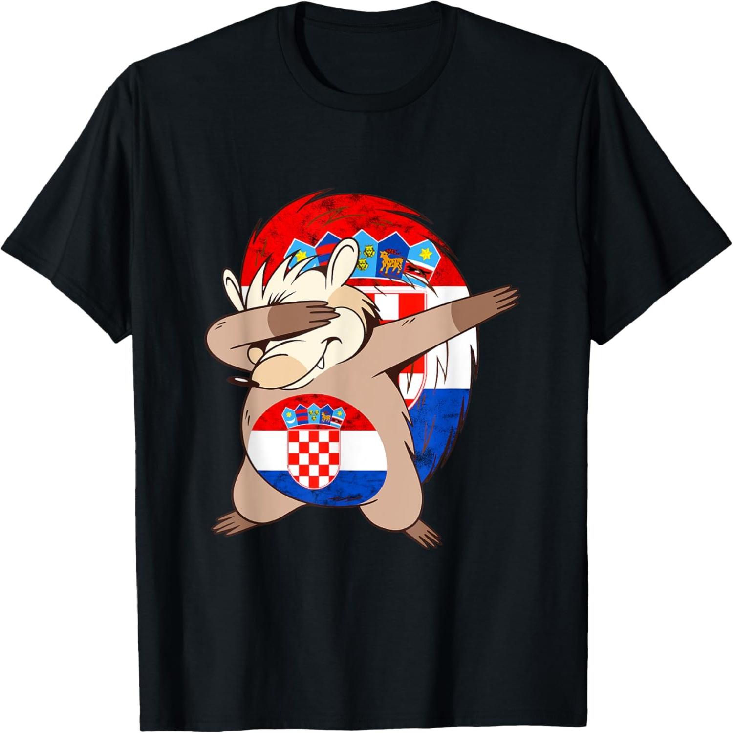 Hrvatska Hedgehog Croatian Soccer Team Croatian Flag Croatia T-Shirt S