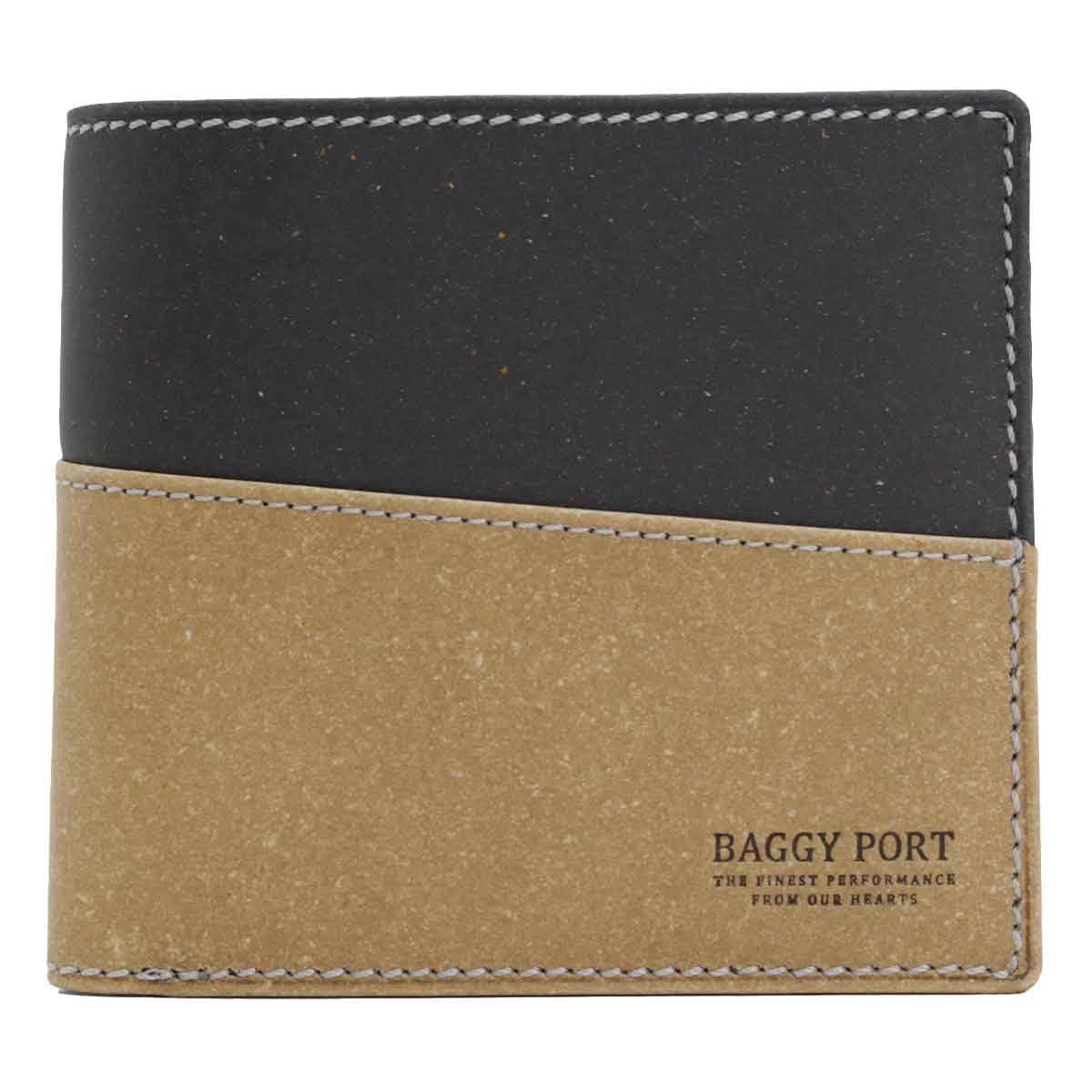 

Bifold Wallet with Coin Purse Genuine Leather Recycled Leather Black [Baggy Port] Men s BP-ZKM603-BK