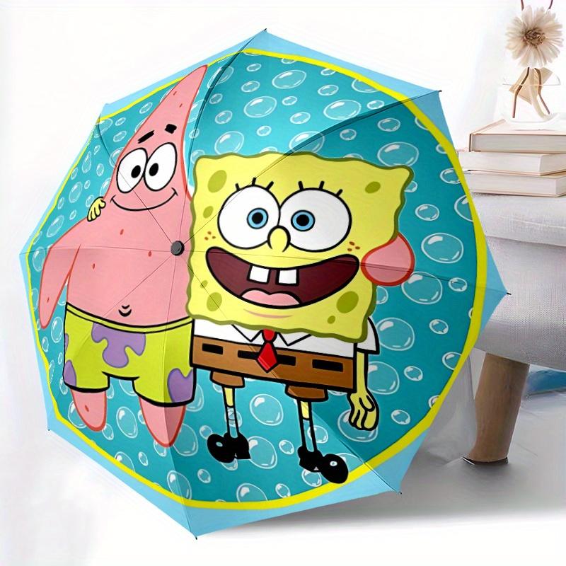 1pc SpongeBob Automatic Open/close Folding Umbrella, Compact Portable Travel Umbrella, Perfect Gift, Durable Construction Yy250813064