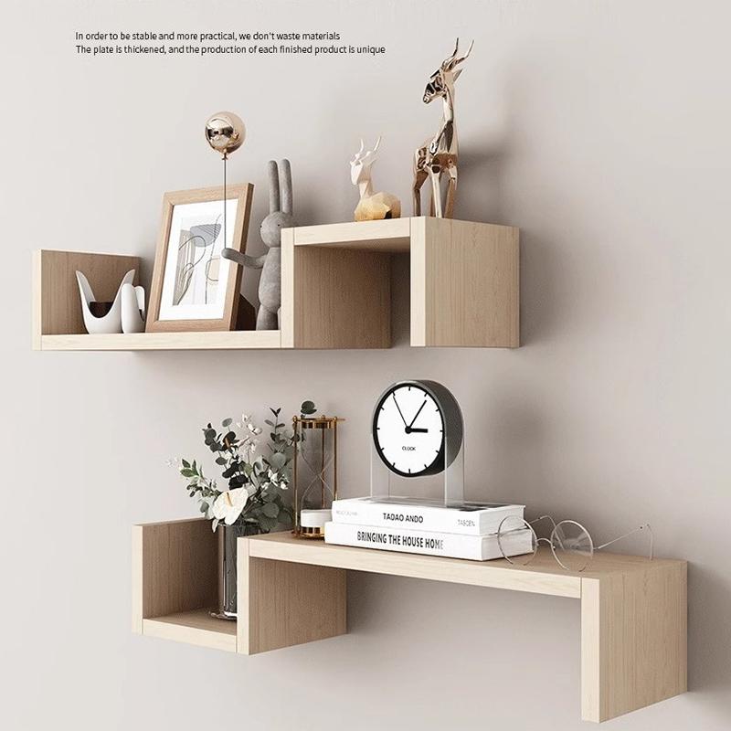 Wall-Mounted Shelves For Living Room And Bedroom, Featuring Simple, Freely Combinable, And Creative Grid Designs