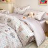 Summer Cartoon Anime Cool Moisture-wicking Breathable Washed Polyester for Quilt Cover Naked Sleeping Bed Sheet Student Set