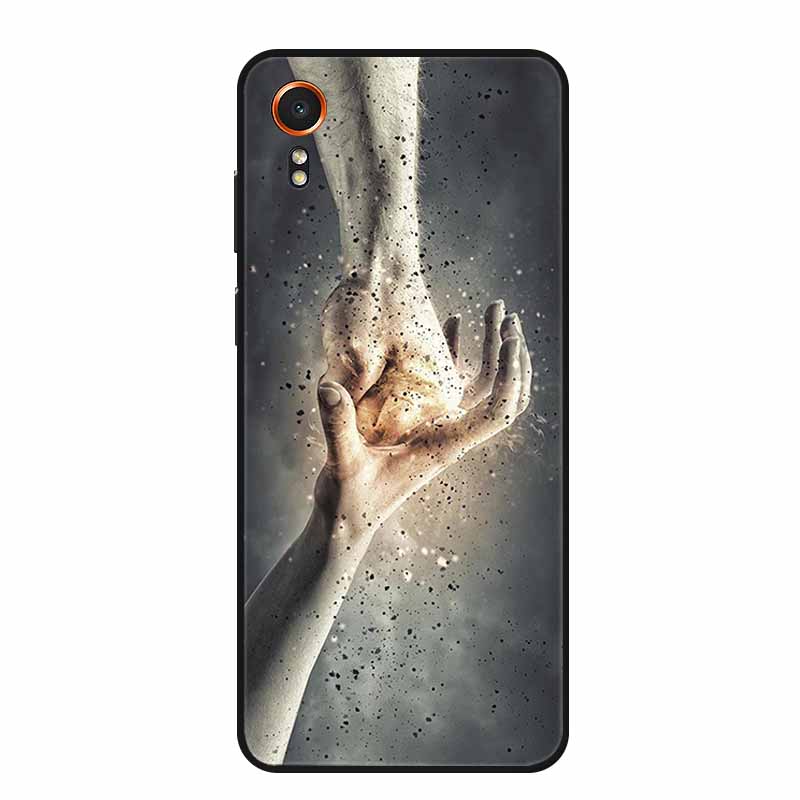 For Samsung Galaxy Xcover 7 Case Fashion Flowers Black Silicone Soft Back Cover For Samsung Galaxy Xcover7 Phone Case Coque Capa