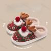 Fashion Christmas Slippers 2025 Winter Warm Plush New Christmas Ladies Indoor Slipper Home Comfortable Platform Non-slip Cotton Slippers