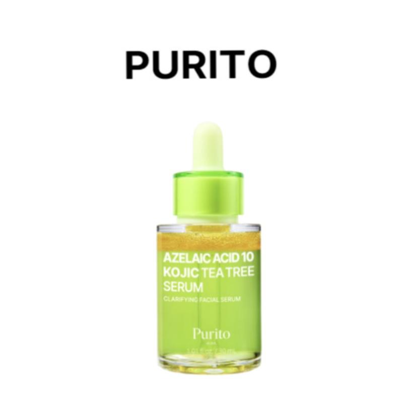 PURITO Azelaic Acid 10 Kojic Tea Tree Serum (30ml) | 10% Azelaic Acid & Kojic Acid | Best Korean Serum for Redness & Acne-Prone Skin
