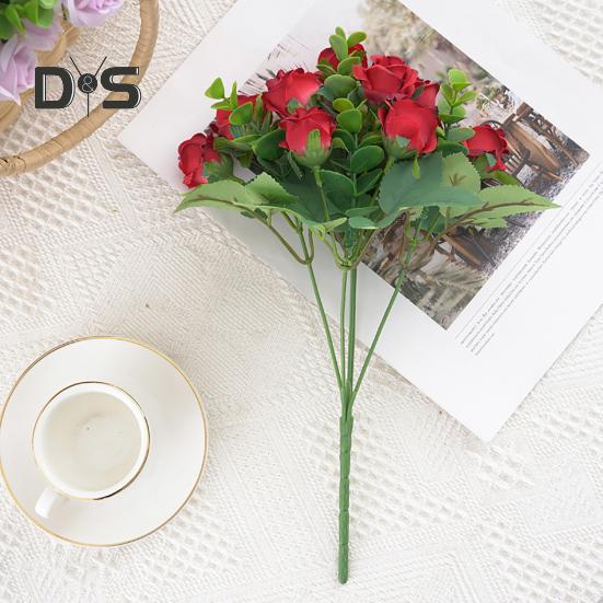 Artificial Flower Beautiful Exquisite Faux Silk Flower Realistic Visual Effect Fake Rose