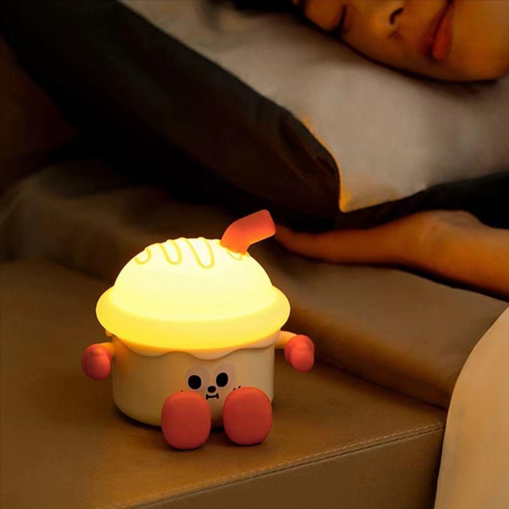 Creative Sensor Pat Lamp Cute Ice Cream Lamp Sleep Aid Light Bedside Lamp For Adults