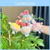 Peach Fluffy Bunny Ear Plush Keychain Cute Dog Design Fun Accessory For Purses