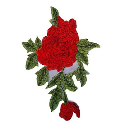 Rose Patch 10.2x7.1in Exquisite Texture Durable Polyester Multi Purpose Flower Patch for Clothes
