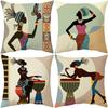 African Character Short Plush Pillowcase Home Fabric Printed Cushion Pillowcase