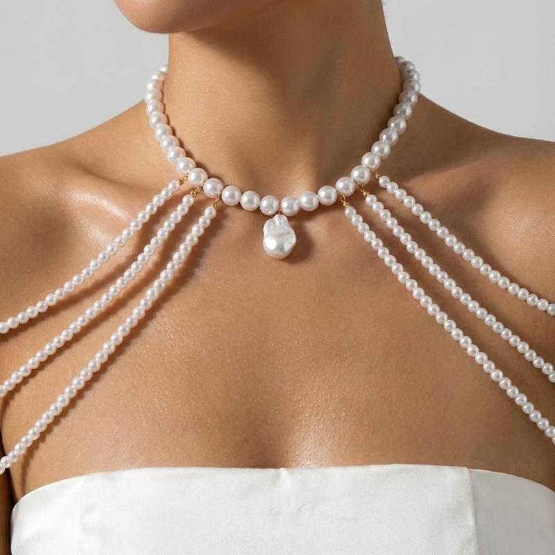 Belle Chaîne de Corps à Franges Géométriques Perles Fabriquée à la Main en Alliage Pour Femmes Usage Quotidien et Fête