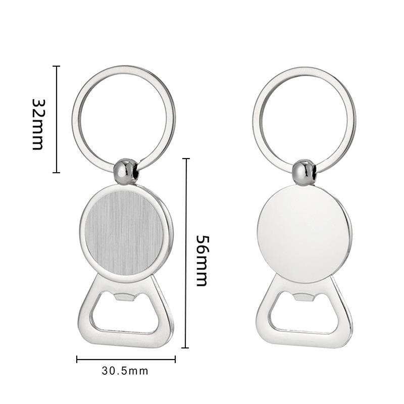Creative Custom Laser Logo Name Keyring Practical Printing Activity Bar Ad Key Ring Chain Metal Beer Bottle Opener Keychain Gift
