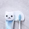 Plastic Cat Shaped Toothbrush Holder Non Perforated 2 In 1 Toothbrush Toothpaste Rack Wall Mounted Facial Cleanser Storage Clip
