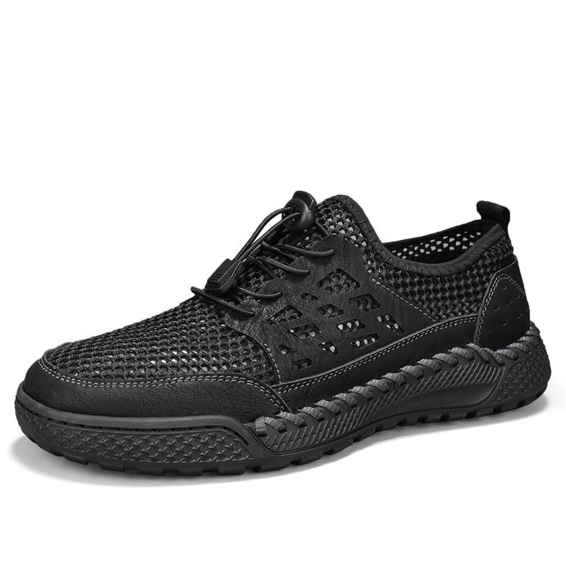 Summer Mesh Shoes Men's Shoes Breathable One-pedal Casual Shoes Soft Sole Light Non-slip Large Size 46 Mesh Sandals
