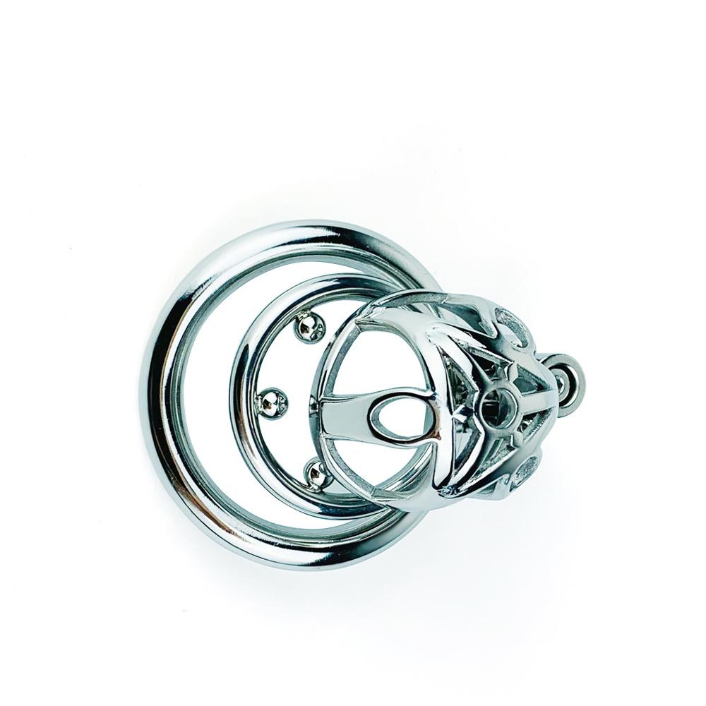 Men's Metal CB Lock Short Penis Lock Chastity Lock with Anti-Disconnection Ring Sex Toys Stainless Steel Cock Rings