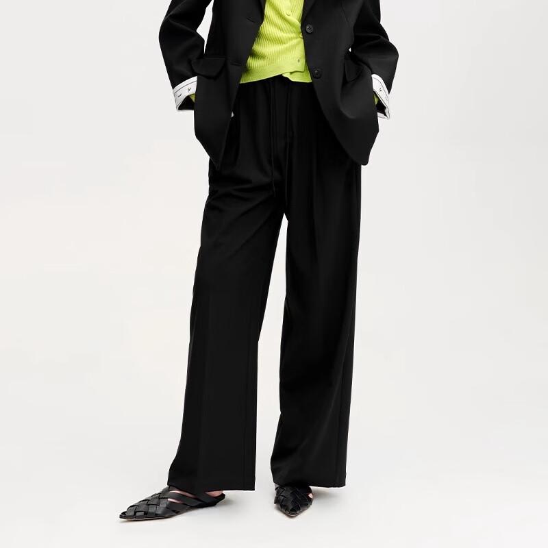 Sweet Basil Women's High-Waist Loose Wide-Leg Casual Pants