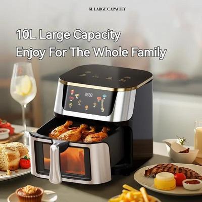1400W 8L/10L Large Capacity Touch Screen Oil-free Cooking Machine Household Multifunctional Air Fryer