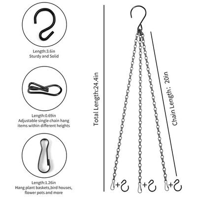 Hanging Chain 3.0 * 55mm 32mm Length 50cm 5pcs Black