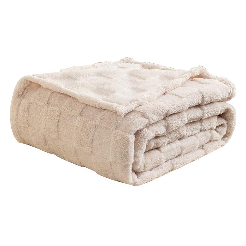 Plush Checkered Taffeta Jacquard Sofa Cover Blanket