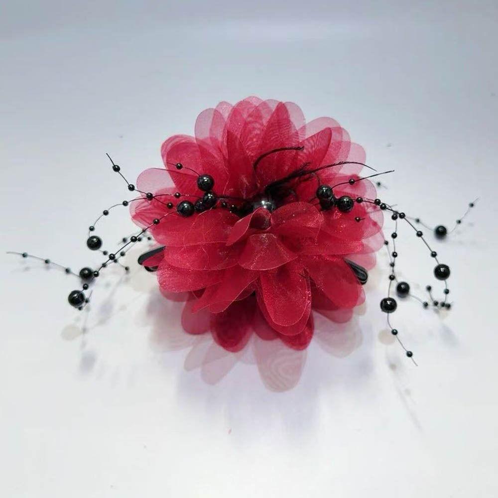 Tassel Hair Claw Peony Flower Hair Accessories Elegant Crab Hair Clips  Women