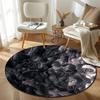 Chic Round Halloween Multicolor Rug Pad, Non-Slip Floor Mat for Bathroom