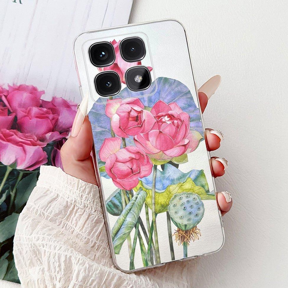 Clear For Xiaomi 14T Case Cover Luxury Cute Cat Fashion Flowers Funny Cool Painted Soft Phone Case 2406APNFAG