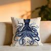 Blue Sea Creature Coral Shrimp Cushion Cover Cozy Velvet Throw PillowSoft Warm Cushion For Sofa  Bed