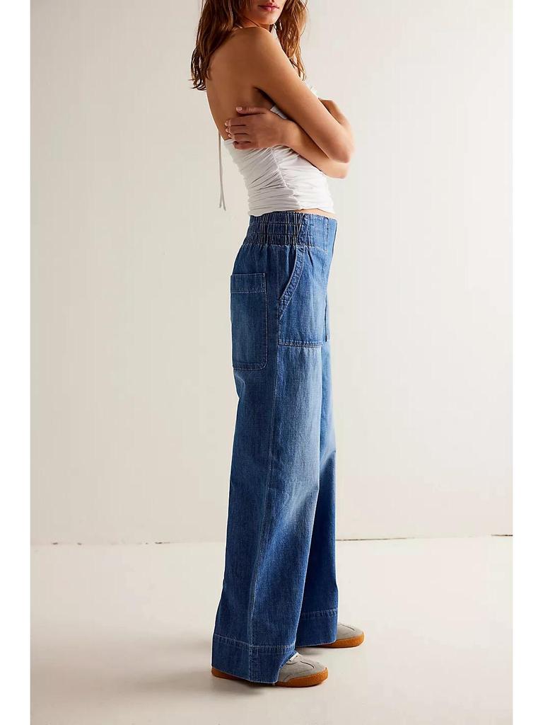 Jeans a zampa in denim da donna europei e americani - Dimagranti e vestibilità ampia